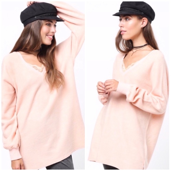 ❄️LAST1️⃣//BLUSH LACE SWEATER SWEATSHIRT - Picture 3 of 7